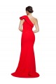 Sleeveless Red One Shoulder Stretch Crepe Sheath Semi Formal Evening Dress Online
