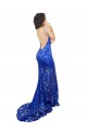 Sleeveless High Neck Open Back Lace Mermaid Semi Formal Evening Dress Online