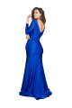 Long Sleeves V-Neck V-Back Silky Satin Mermaid Formal Evening Dress Online