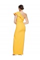 Sleeveless Saffron One Shoulder Stretch Crepe Sheath Formal Evening Dress Online