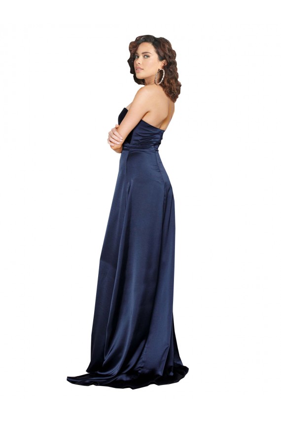 Sleeveless Sweetheart Low Back Silky Satin A-Line Formal Evening Dress Online