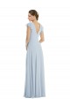 Flutter Sleeves Bateau Neck V-Back Soft Chiffon A-Line Formal Evening Dress Online