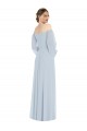 Puff Sleeves Off the Shoulder Soft Chiffon A-Line Formal Evening Dress Online