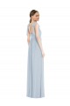Sleeveless Sea Glass Spaghetti Straps Low Back Soft Chiffon A-Line Semi Formal Evening Dress Online
