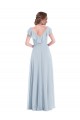 Sleeveless Sea Glass V-Neck V-Back Soft Chiffon A-Line Black Tie Evening Dress Online