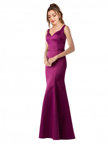 Sleeveless Bateau Neck Open Back Satin Sheath Black Tie Evening Dress Online