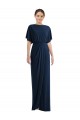 Short Sleeves Bateau Neck Open Back Spandex Sheath Semi Formal Evening Dress Online