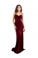 Sleeveless Burgundy Cowl Neck Criss Cross Open Back Silky Satin Sheath Evening Dresses Online