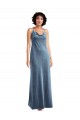 Sleeveless Cowl Neck V-Back Stretch Velvet Sheath Evening Dresses Online