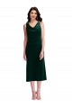 Sleeveless Cowl Neck V-Back Stretch Velvet Sheath Evening Gown Online