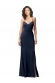 Sleeveless Spaghetti Straps Criss Cross Back Stretch Crepe Sheath Formal Evening Dress Online
