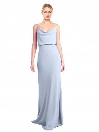Sleeveless Cowl Neck V-Back Stretch Crepe Sheath Formal Dress Online