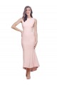 Sleeveless High Neck Low Back Stretch Crepe Sheath High Low Evening Dress Online