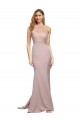Sleeveless Dusty Pink Sweetheart Stretch Crepe Sheath Formal Evening Dress Online