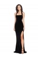 Sleeveless Halter Neck Low Back Stretch Velvet Sheath Semi Formal Evening Dress Online