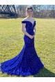 Sleeveless Off the Shoulder Velvet Sequin Sheath Evening Dress Online