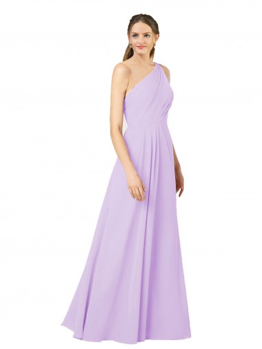 Sleeveless One Shoulder Soft Chiffon Sheath Formal Evening Dress Online