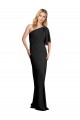 Flutter Sleeves One Shoulder Stretch Crepe Sheath Formal Evening Dress Online