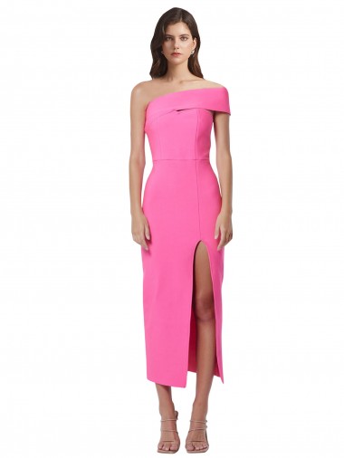 Sleeveless One Shoulder Stretch Crepe Sheath Evening Dress Online