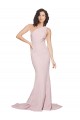 Sleeveless Mauve One Shoulder Stretch Crepe Sheath Semi Formal Evening Dress Online