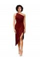 Sleeveless One Shoulder Stretch Satin Sheath Black Tie Evening Dress Online