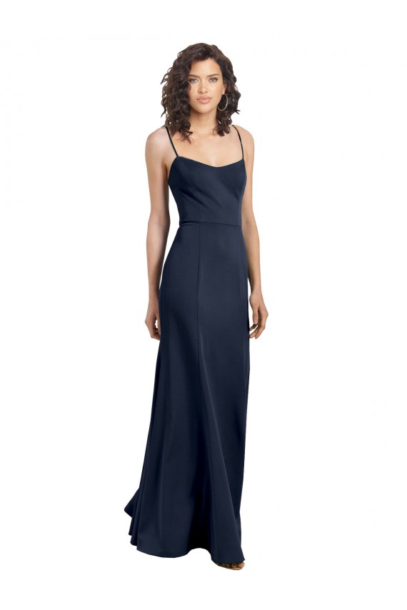 Sleeveless High Neck Low Back Stretch Crepe Sheath Formal Dress Online