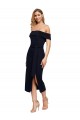 Sleeveless Black Off the Shoulder Low Back Stretch Crepe Sheath Formal Evening Dress Online