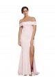 Sleeveless Pink Square Neck Low Back Stretch Crepe Sheath Formal Evening Dress Online