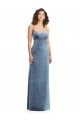 Sleeveless Square Neck Low Back Stretch Velvet Sheath Formal Evening Dress Online