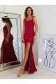 Sleeveless Square Neck Velvet Sequin Sheath Evening Dress Online