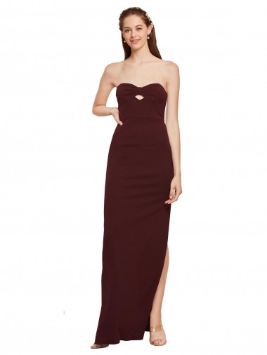 Sleeveless Strapless Stretch Crepe Sheath Formal Evening Dress Online