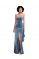 Sleeveless Strapless Low Back Stretch Velvet Sheath Formal Evening Dress Online