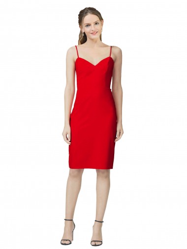 Sleeveless Red Sweetheart Stretch Crepe Sheath Formal Evening Dress Online