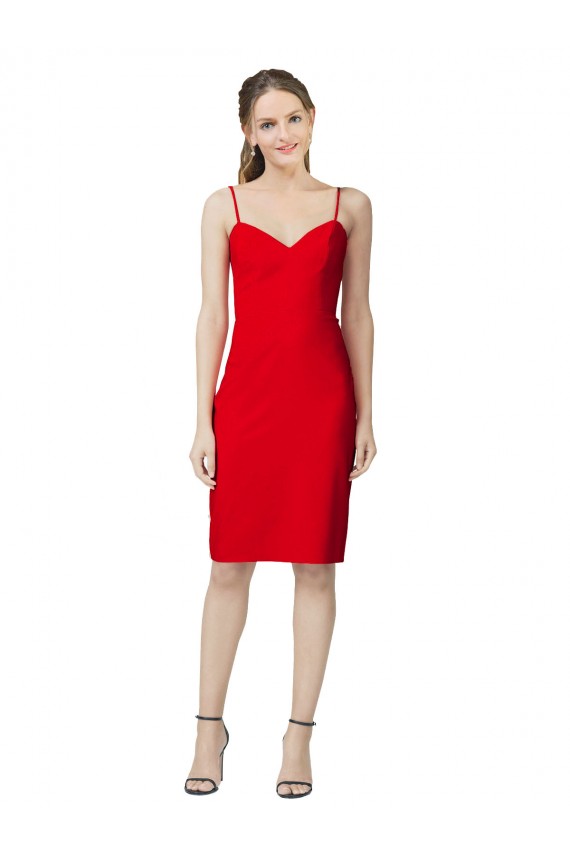 Sleeveless Red Sweetheart Stretch Crepe Sheath Formal Evening Dress Online