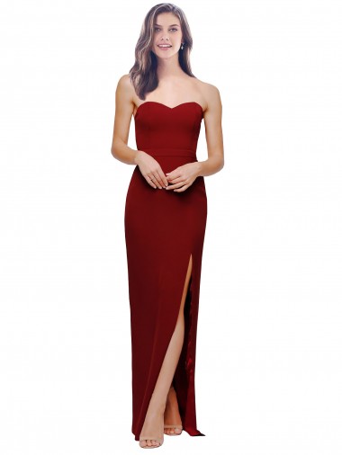 Sleeveless Sweetheart Low Back Stretch Crepe Sheath Evening Dress Online