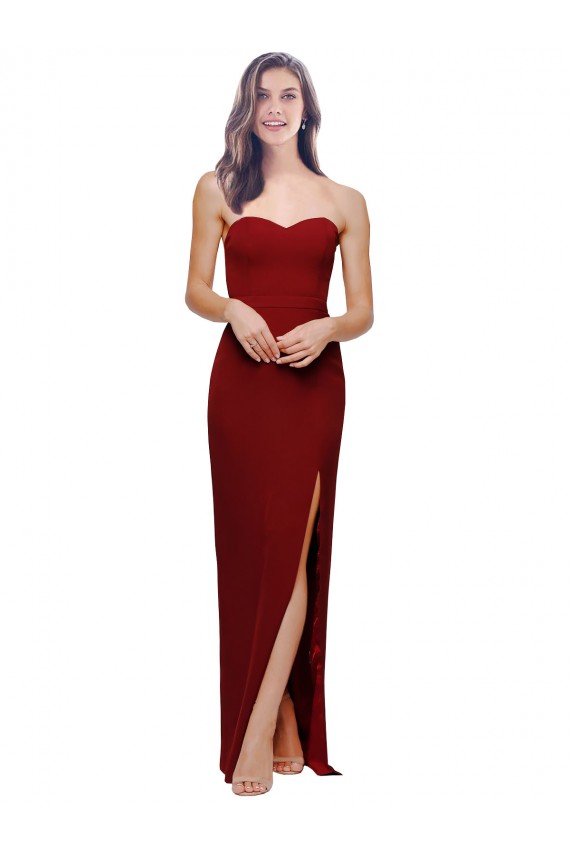 Sleeveless Sweetheart Low Back Stretch Crepe Sheath Evening Dress Online