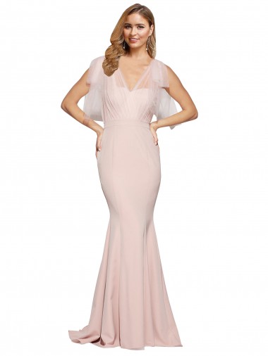 Sleeveless Sweetheart Low Back Stretch Crepe & Tulle Sheath Formal Dress Online