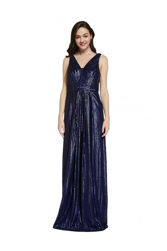 Sleeveless V-Neck V-Back Sequin Sheath Formal Evening Dress Online