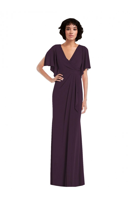 Split Sleeves V-Neck Spandex Sheath Formal Evening Dress Online