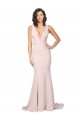 Sleeveless V-Neck V-Back Stretch Crepe Sheath Black Tie Evening Dress Online