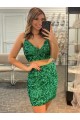Sleeveless V-Neck Velvet Sequin Sheath Formal Dress Online