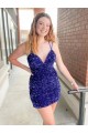 Sleeveless V-Neck Velvet Sequin Sheath Cocktail Evening Dress Online