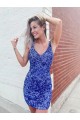 Sleeveless V-Neck Velvet Sequin Sheath Evening Gown Online
