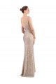 Sleeveless V-Neck Low Back Sparkling Sequin Sheath Formal Evening Dress Online