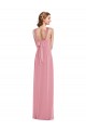 Sleeveless Skin Pink Halter Neck Open Back Soft Chiffon A-Line Semi Formal Evening Dress Online
