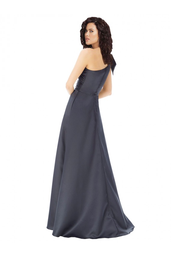 Sleeveless One Shoulder Satin A-Line Formal Evening Dress Online