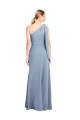 Flutter Sleeves One Shoulder Stretch Crepe Sheath Formal Dress Online
