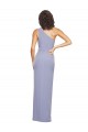 Sleeveless Smoke Blue One Shoulder Stretch Crepe Sheath Formal Evening Dress Online