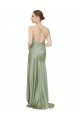 Sleeveless Cowl Neck Criss Cross Open Back Silky Satin A-Line High Low Evening Dress Online