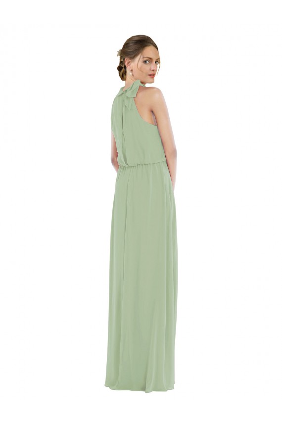 Sleeveless High Neck Soft Chiffon A-Line Semi Formal Evening Dress Online